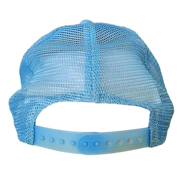 Vintage Great Smoky Mountains Blue White Native American Trucker Snapback Hat Ca - Picture 4 of 7